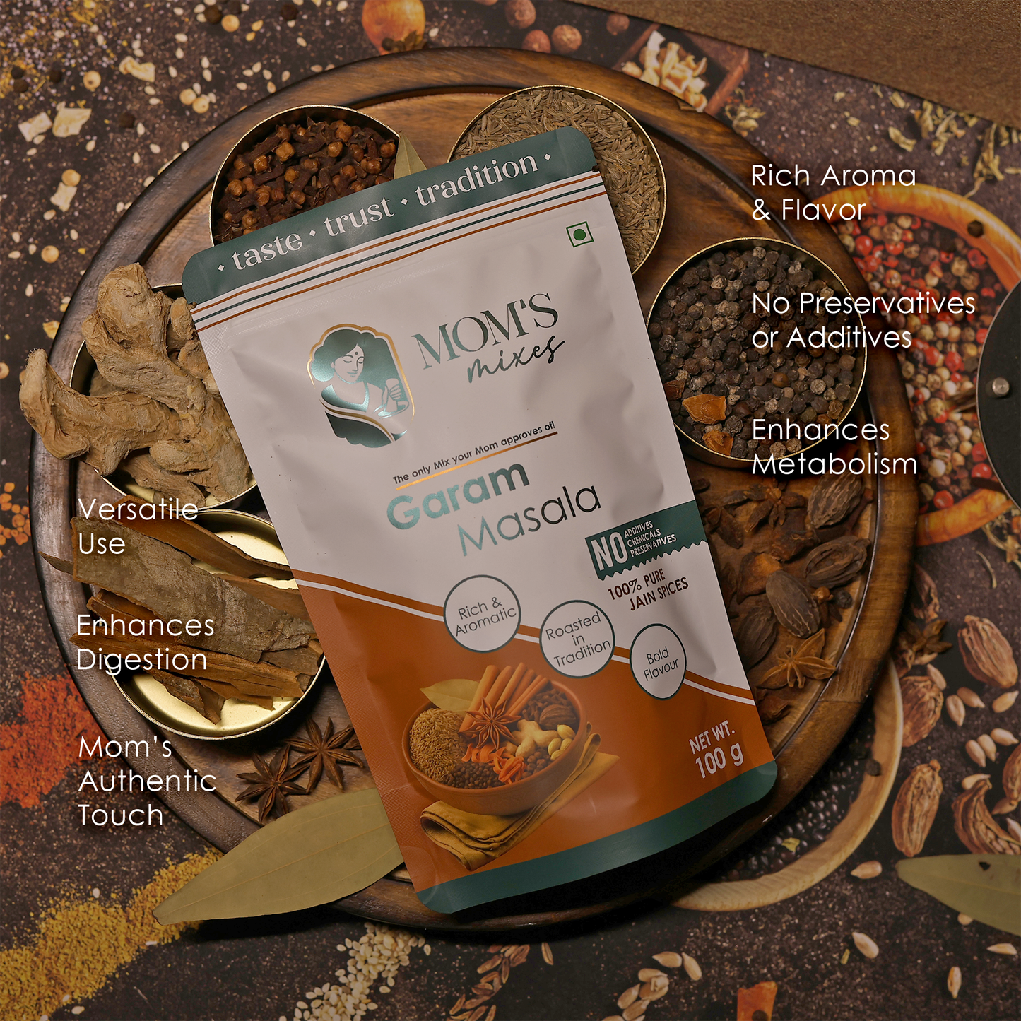 Mom's Mixes Bestseller Combo – Sambhar Masala, Everyday Magic Mix, Garam Masala