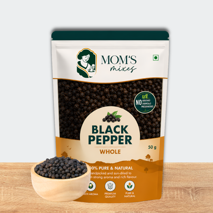 Mom’s Mixes Black Pepper | High Piperine | 100% Pure Whole Black Pepper