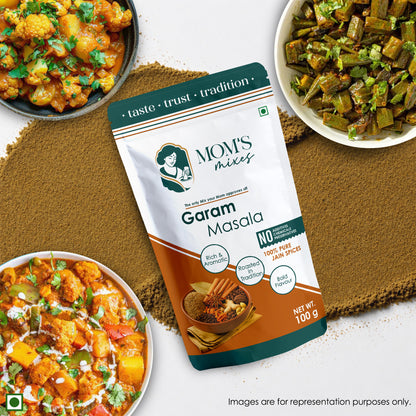 Mom’s Mixes 5 in 1 Combo Pack | Magic Mix + Sambhar + Rajma + Chole + Garam | Ready-to-Mix Jain Spice Blends | 100g Each