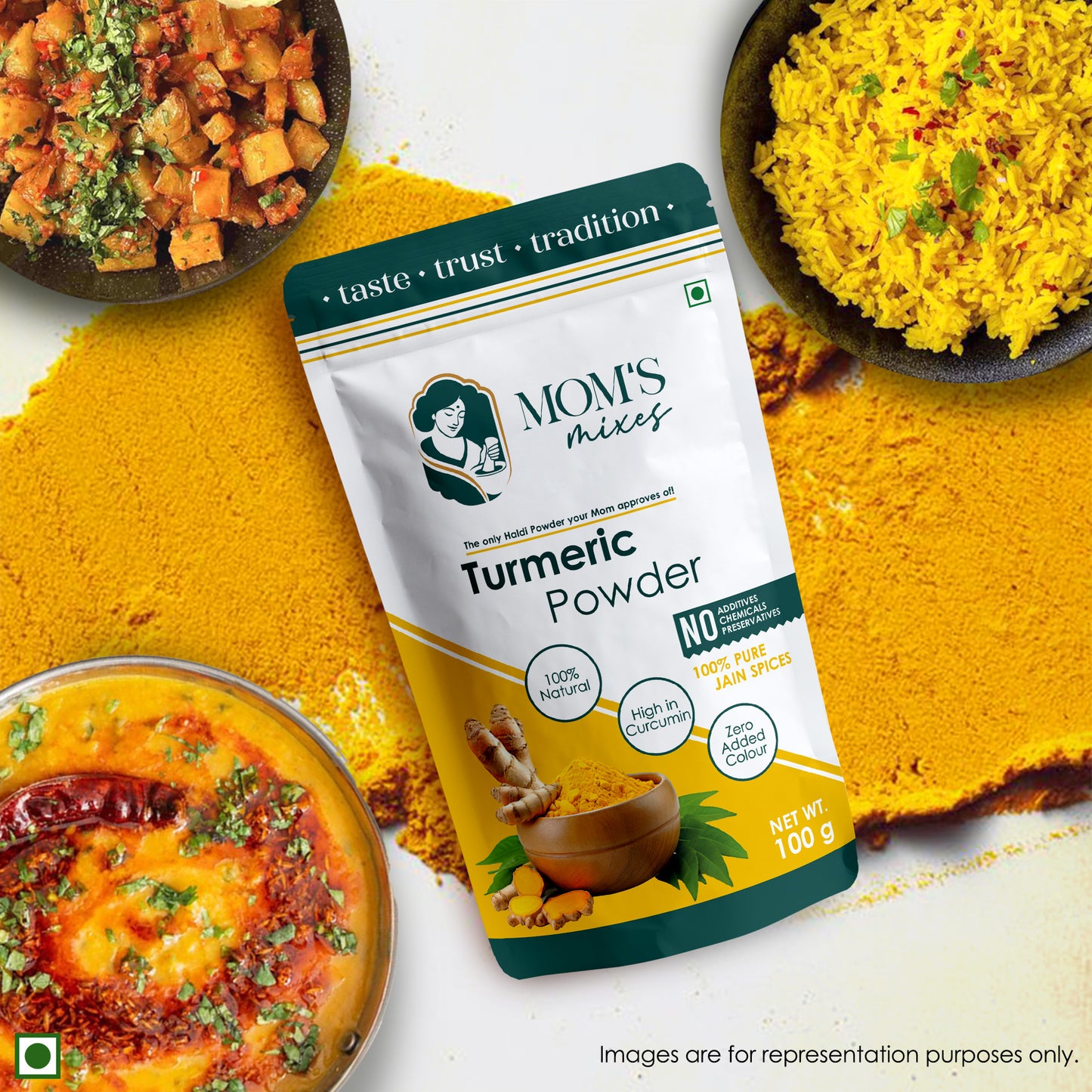 Mom’s Mixes 8-in-1 Combo | Magic Mix, Health Mix, Chole, Rajma, Sambhar, Garam Masala, Turmeric & Coriander | No Onion No Garlic | Ready to Cook | Just add Salt | 100g Each