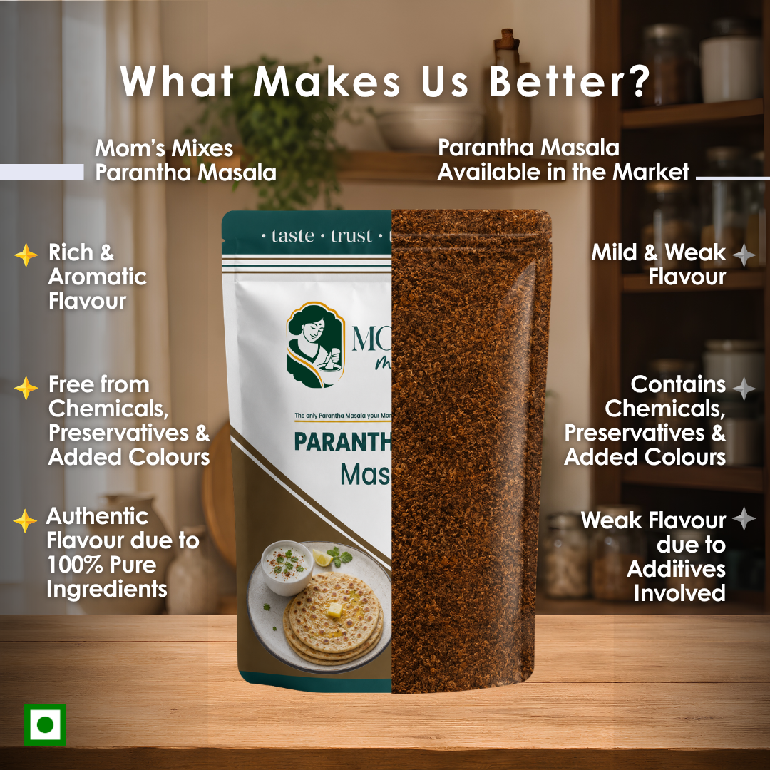 Mom’s Mixes New Launch Combo | Paratha Masala + Pav Bhaji Masala + Kitchen King Masala | No Onion No Garlic | 100% Jain Spices | Complete Premix Masala | 50g x 3