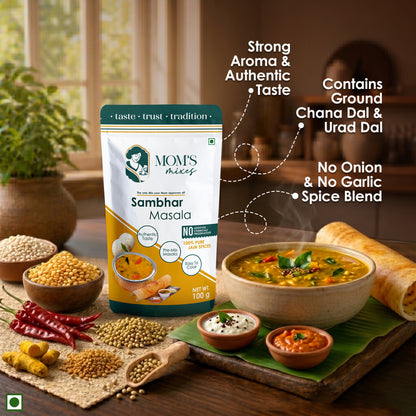 Mom’s Mixes 8-in-1 Combo | Magic Mix, Health Mix, Chole, Rajma, Sambhar, Garam Masala, Turmeric & Coriander | No Onion No Garlic | Ready to Cook | Just add Salt | 100g Each