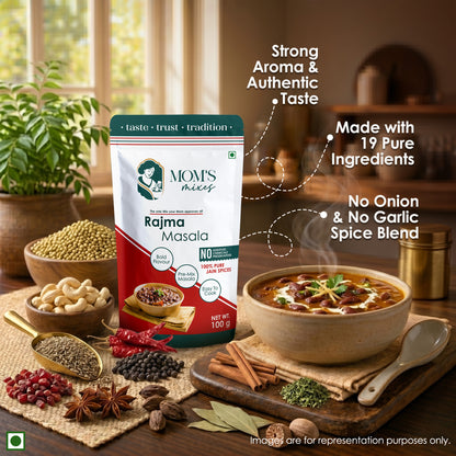 Mom’s Mixes Punjabi Classics Combo | Chole Masala + Rajma Masala + Garam Masala | No Onion No Garlic | Jain Pre-Mix Masala | Just add Salt | 100g Each