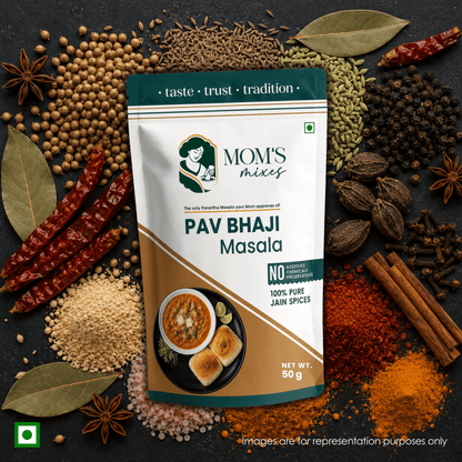 Mom’s Mixes Pav Bhaji Masala | No Onion No Garlic | Complete Premix Masala | 100% Jain