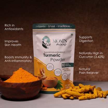 Mom's Mixes Turmeric Powder | High Curcumin | 100% Pure Haldi