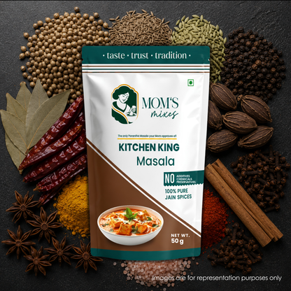 Mom’s Mixes Kitchen King Masala | No Onion No Garlic | For Tasty Meals & Sabzis | 100% Jain Spices