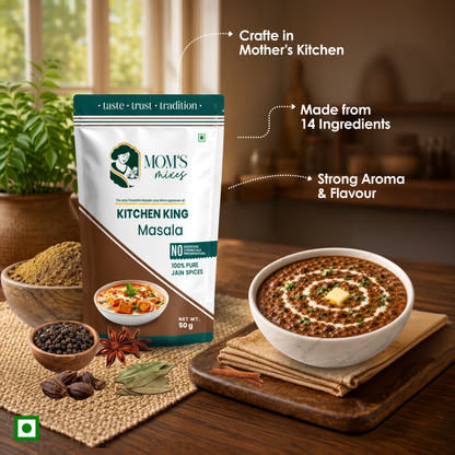Mom’s Mixes Kitchen King Masala | No Onion No Garlic | For Tasty Meals & Sabzis | 100% Jain Spices