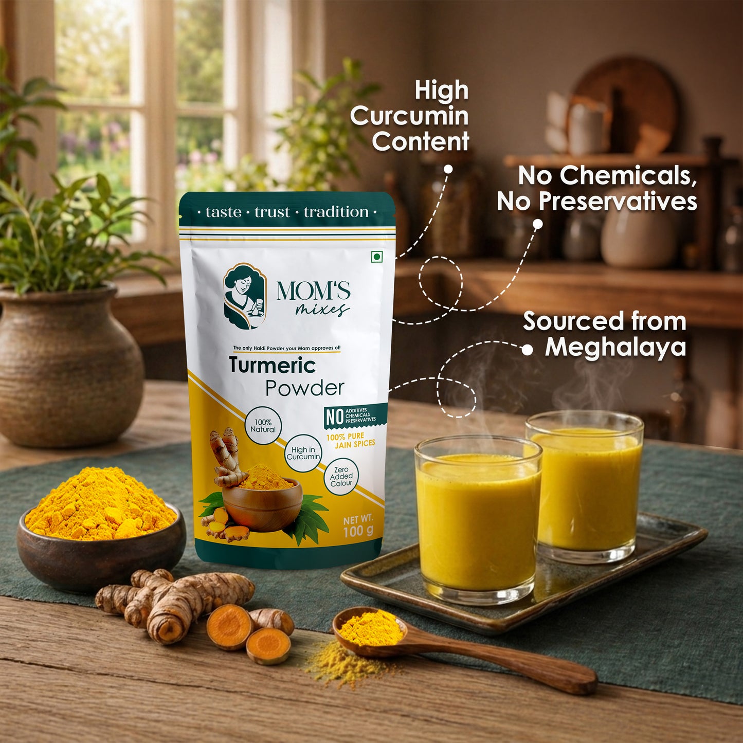 Mom’s Mixes 8-in-1 Combo | Magic Mix, Health Mix, Chole, Rajma, Sambhar, Garam Masala, Turmeric & Coriander | No Onion No Garlic | Ready to Cook | Just add Salt | 100g Each