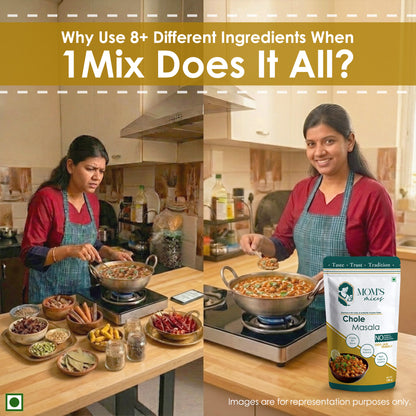 Mom's Mixes Chole Masala | Complete Premix Masala for Authentic Chole | Makes 50+ Bowls