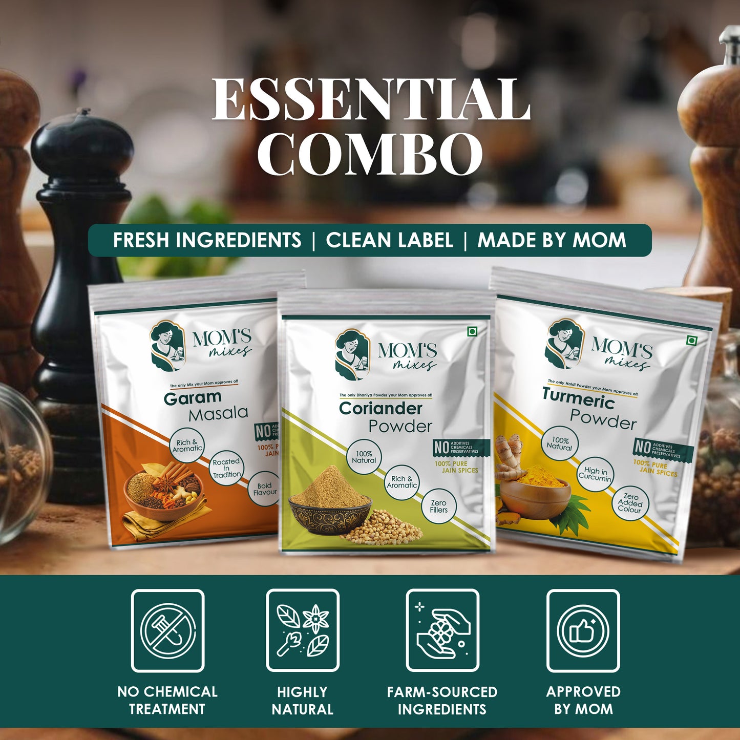 Try It Yourself Trial Kit | 8 Clean Spices by Mom’s Mixes | 80g