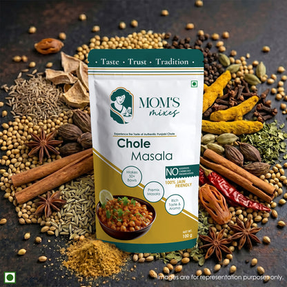 Mom's Mixes Chole Masala | Complete Premix Masala for Authentic Chole | Makes 50+ Bowls