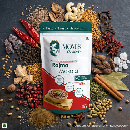 Mom's Mixes Rajma Masala | Complete Premix Masala for Home Style Rajma | Makes 50+ Bowls