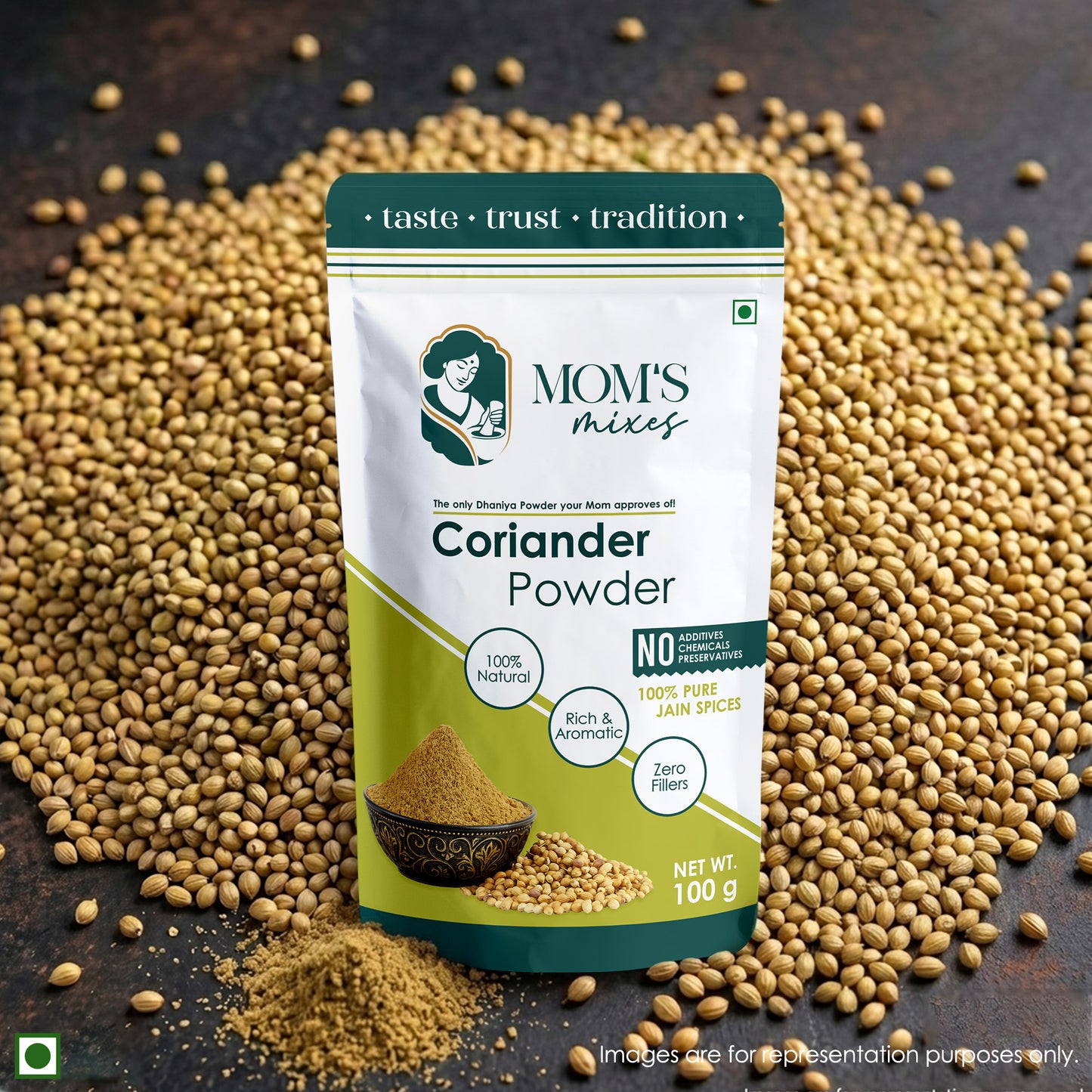 Mom’s Mixes 8-in-1 Combo | Magic Mix, Health Mix, Chole, Rajma, Sambhar, Garam Masala, Turmeric & Coriander | No Onion No Garlic | Ready to Cook | Just add Salt | 100g Each
