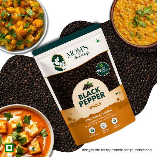 Mom’s Mixes Black Pepper | High Piperine | 100% Pure Whole Black Pepper