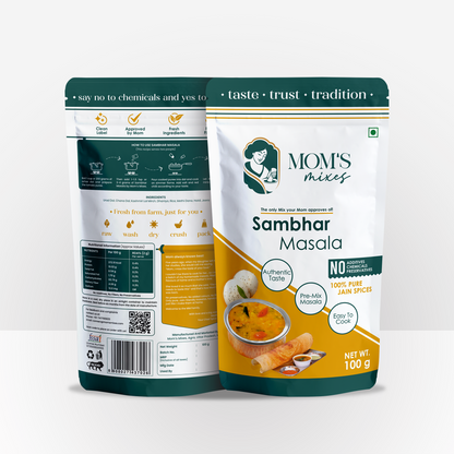 Mom's Mixes Sambhar Masala | Complete Pre-Mix for Homestyle Sambhar