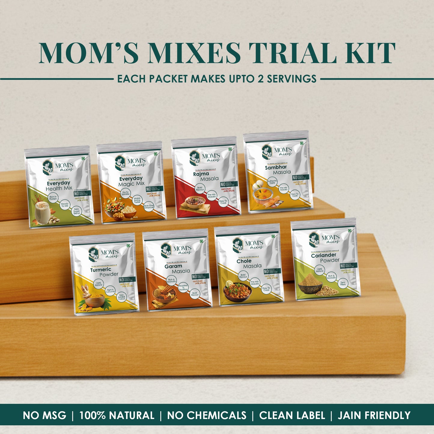 Try It Yourself Trial Kit | 8 Clean Spices by Mom’s Mixes | 80g