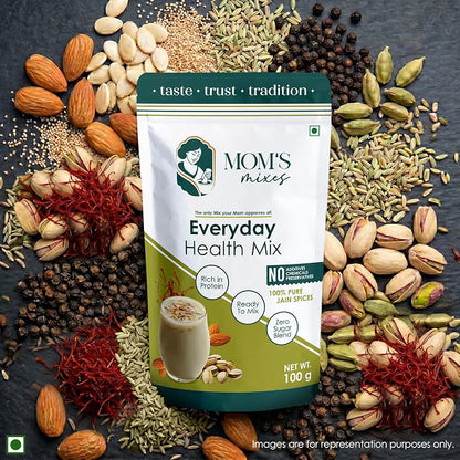 Mom’s Mixes 6-in-1 Combo | Everyday Magic Mix (Chatpata Masala) + Health Mix + Chole Masala + Rajma Masala + Sambhar Masala + Garam Masala | No Onion No Garlic | Premix Masala | Makes 50+ Bowls | 100% Jain | 100g Each