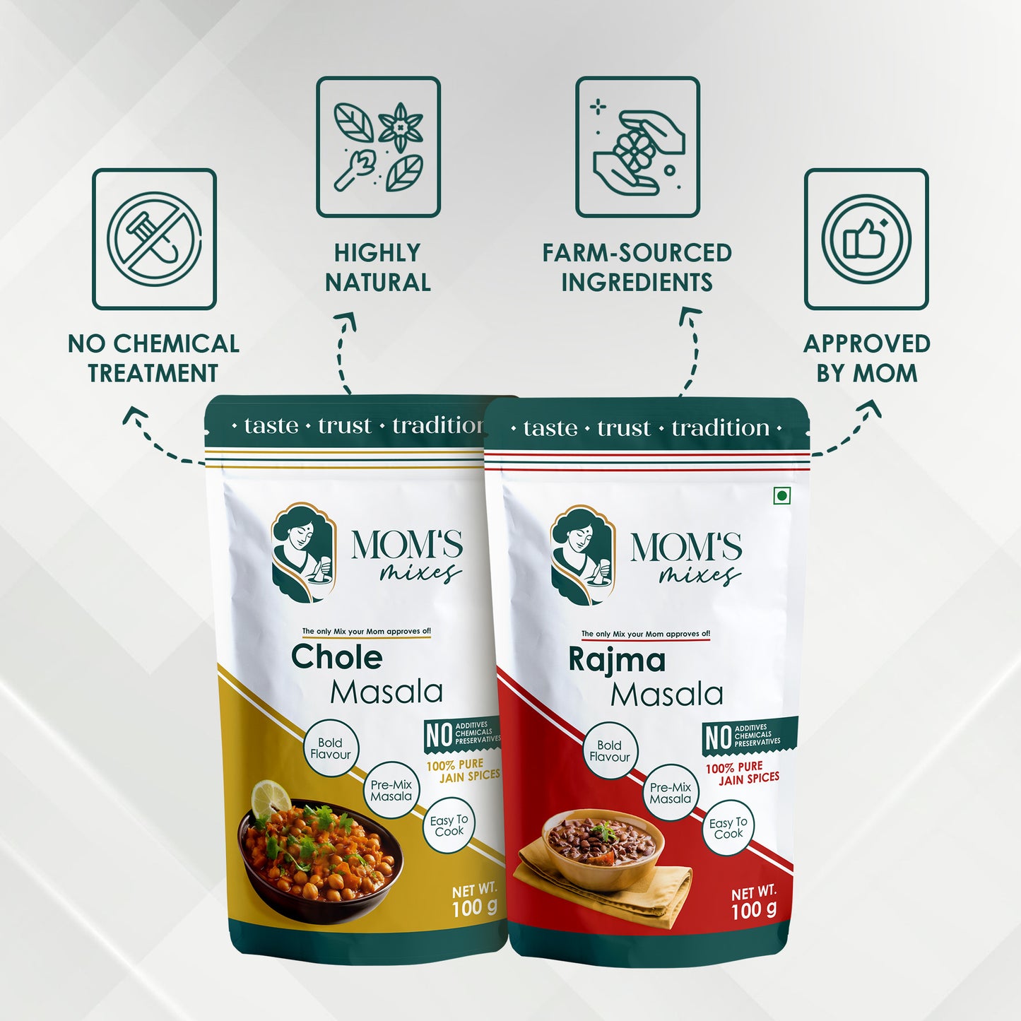 Mom’s Mixes Punjabi Style Combo – Complete Pre-Mix Masalas for Rajma & Chole