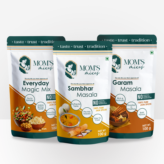 Mom's Mixes Bestseller Combo – Sambhar Masala, Everyday Magic Mix, Garam Masala