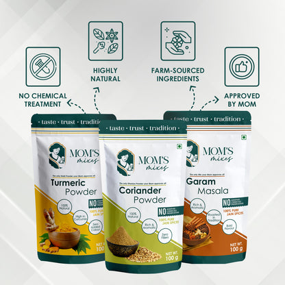 Mom’s Mixes Essential Combo – Everyday Indian Cooking Essentials for Clean, Homestyle Meals