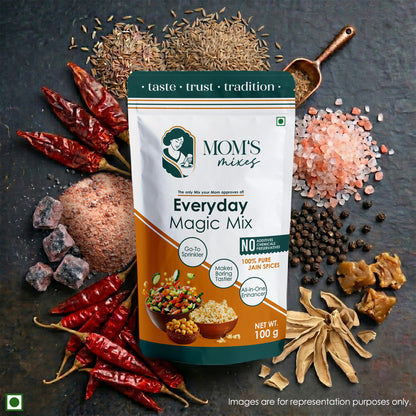 Mom’s Mixes 8-in-1 Combo | Magic Mix, Health Mix, Chole, Rajma, Sambhar, Garam Masala, Turmeric & Coriander | No Onion No Garlic | Ready to Cook | Just add Salt | 100g Each