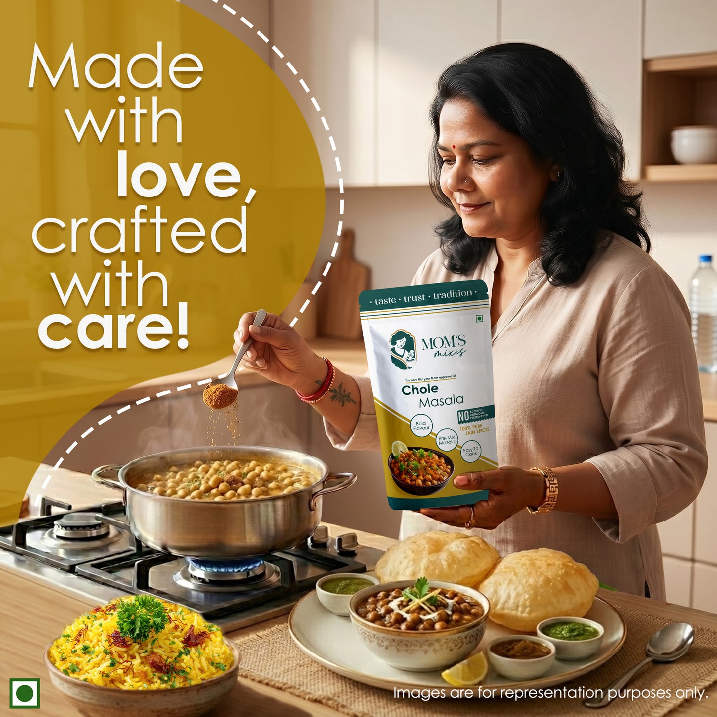 Mom's Mixes Chole Masala | Complete Pre-Mix for Authentic Chole
