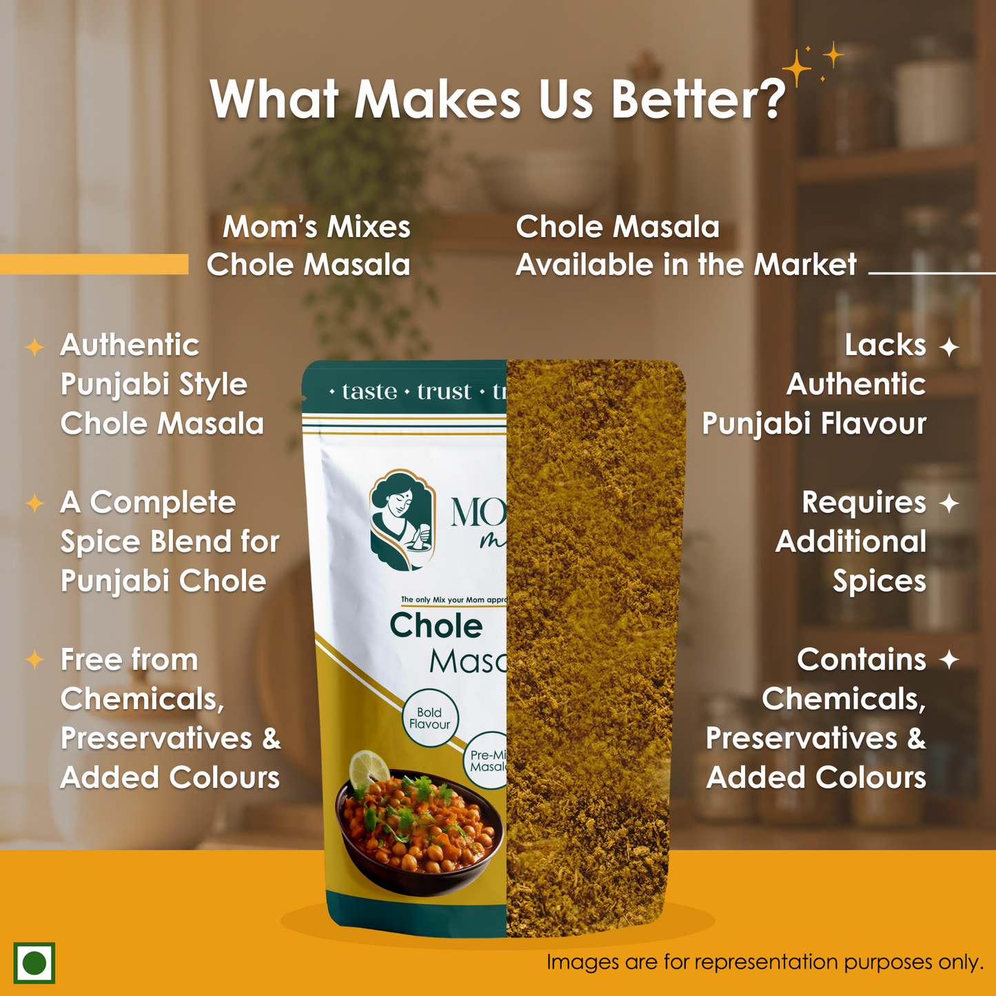 Mom's Mixes Chole Masala | Complete Pre-Mix for Authentic Chole