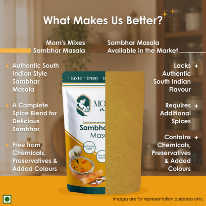 Mom's Mixes Sambhar Masala | Complete Pre-Mix for Homestyle Sambhar