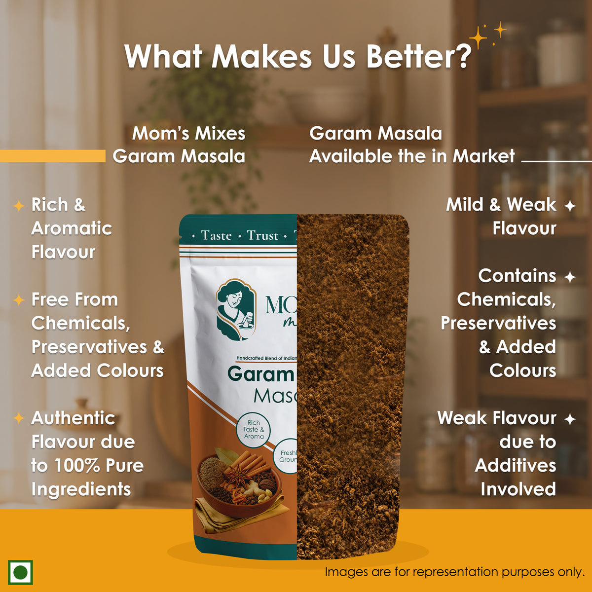 Mom's Mixes Garam Masala | Authentic Blend Made with Premium Whole Spices