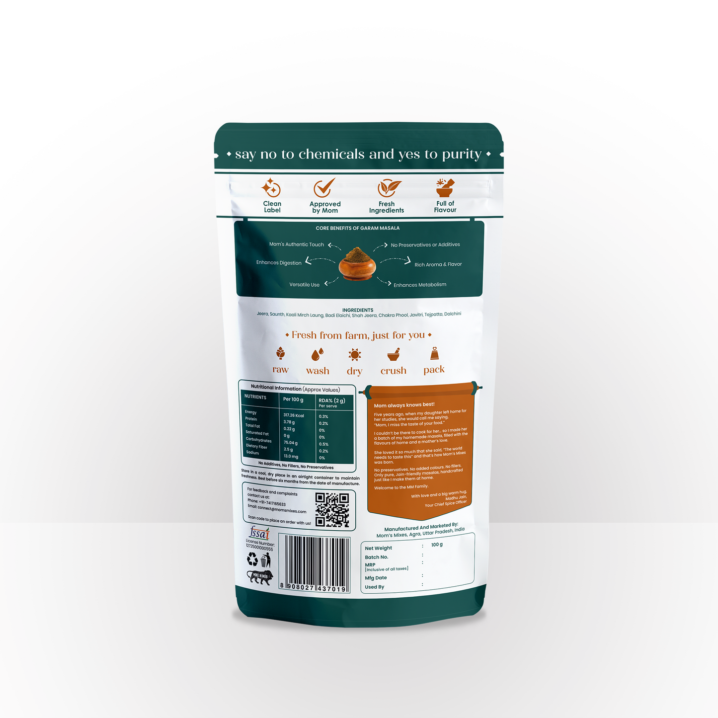 Mom's Mixes Garam Masala | Authentic Blend Made with Premium Whole Spices