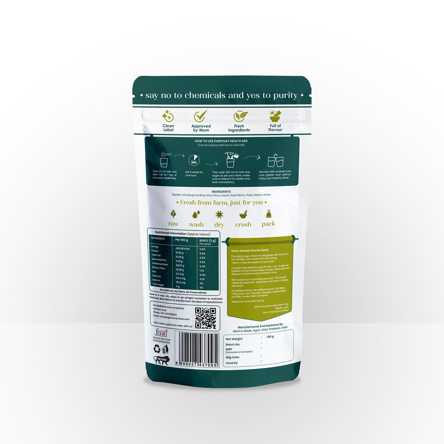 Mom's Mixes Everyday Health Mix | Protein-Rich Dry Fruit Blend | 16g Protein | Zero Sugar
