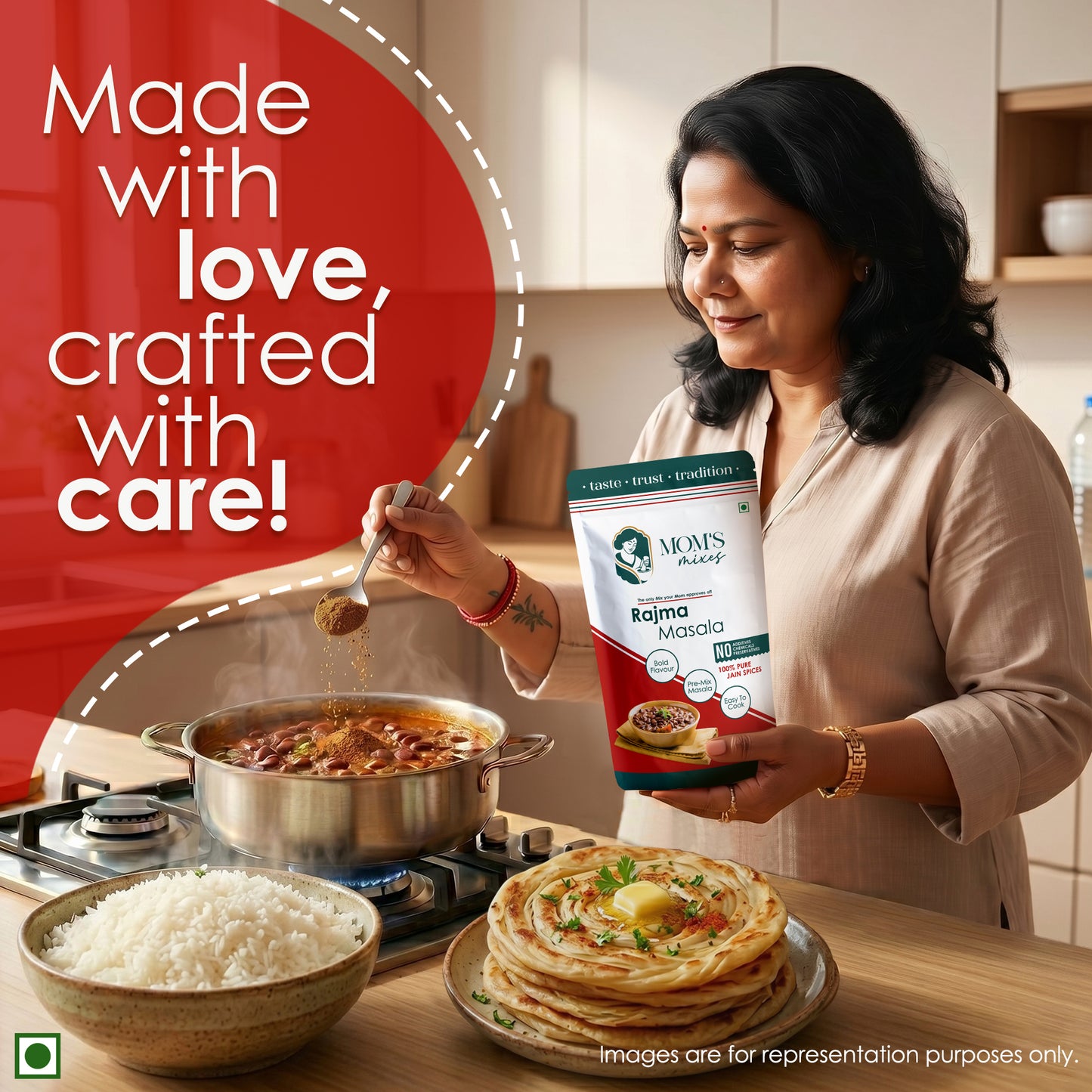 Mom's Mixes Rajma Masala | Complete Pre-Mix for Home Style Rajma